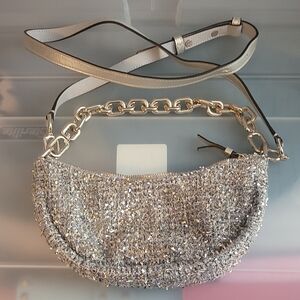 Kate Spade Silver Glitter Smile Bag